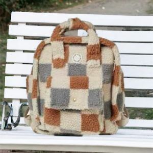Rylee + Cru mini Shearling Check Backpack