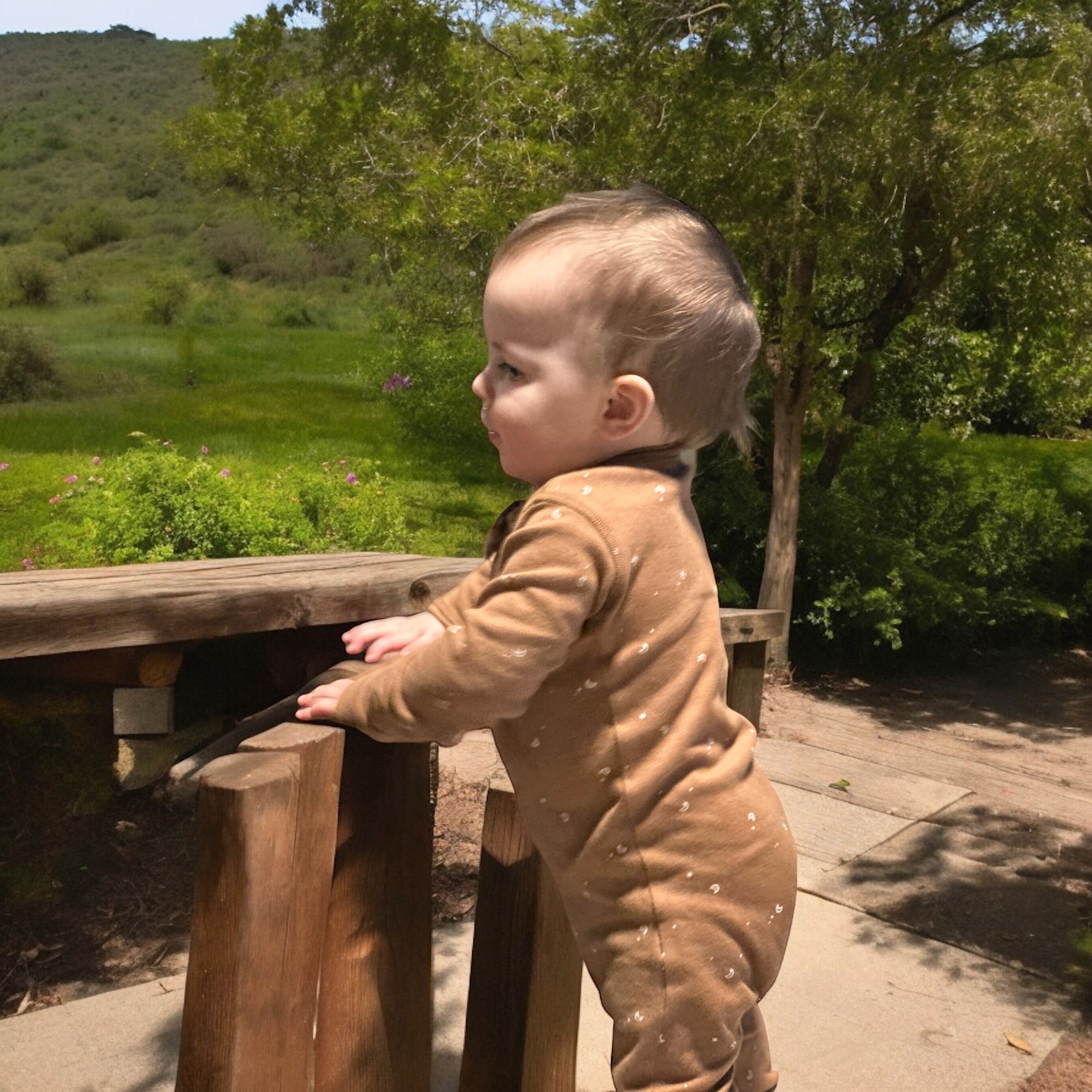 Quincy Mae Moon Print Romper/Sleeper